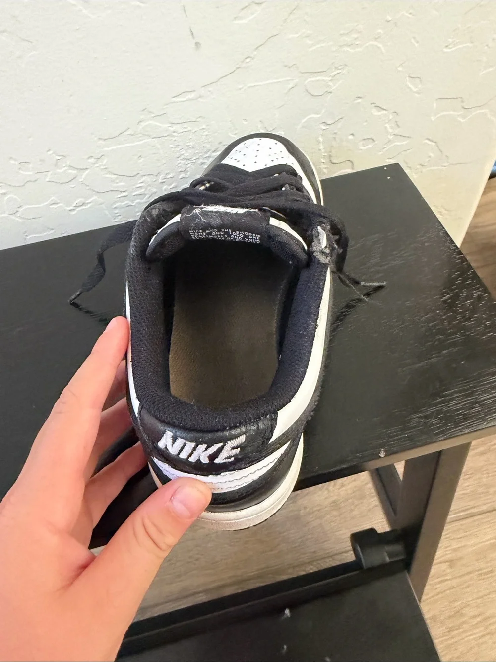 Youth Nike Low-Top Sneakers in Black and White Pandas